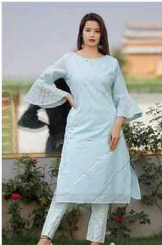 Ladies Plain Cotton Suit For Casual Wear