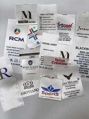 Satin Printed Labels - Rectangular Style, Water Activated Adhesive, Versatile Usage for Garments