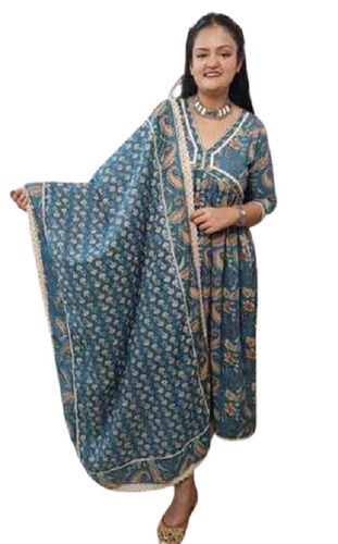 Ladies Printed Cotton Salwar Suit For Daily Wear