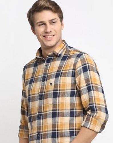 Multi Color Full Sleeves Check Pattern Mens Casual Shirts 