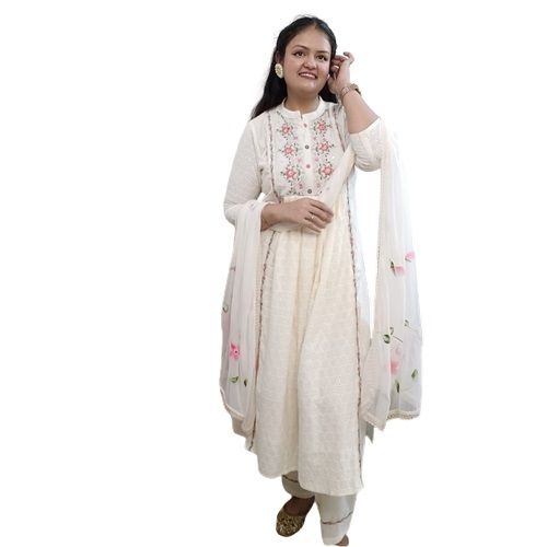 Ivory Resham Work Readymade Suit Set