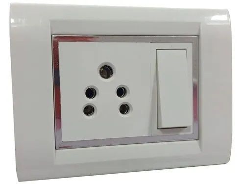 White Wall Mounted Rectangular Heat Resistant Plastic Electrical Single Modular Switch Boards