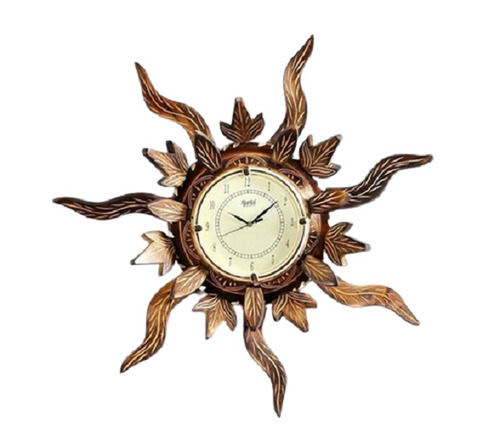 Lightweight Round Shape Solid Wooden Analog Wall Clock For Home