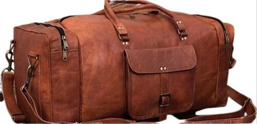 Premium Quality Leather Duffle Bag With Adjustable Straps