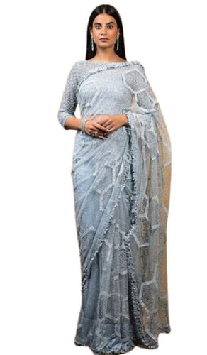 Art Silk Comfortable Beaded Saree For Ladies 