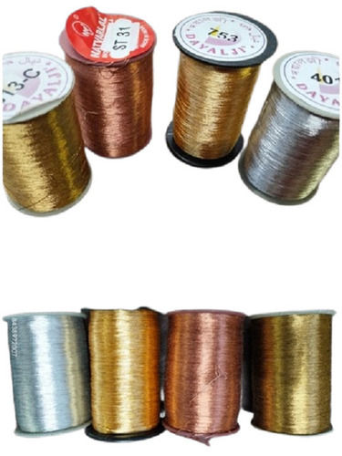 Eco-friendly High Tenacity Plain Gold Zari Thread For Garments Industry