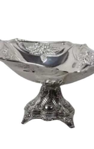 White Metal Floral Bowl