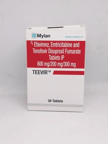 White Efavirenz, Emtricitabine And Tenofovir Disoproxil Fumarate Tablets