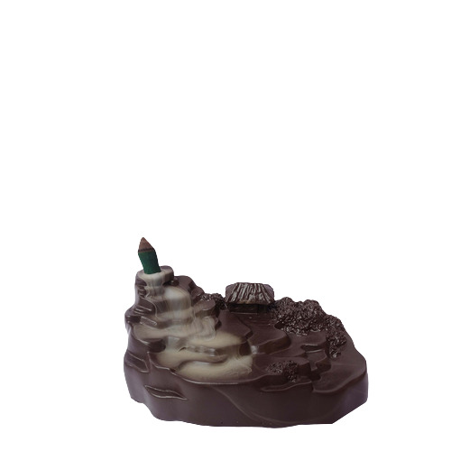 Mountain Antiq Back Flow Smoke Fountain - Poly-Resin, 550 gm, Black | Attractive Designs, Colorful Printed, Heat Resistance, Rust Proof, Crack Proof