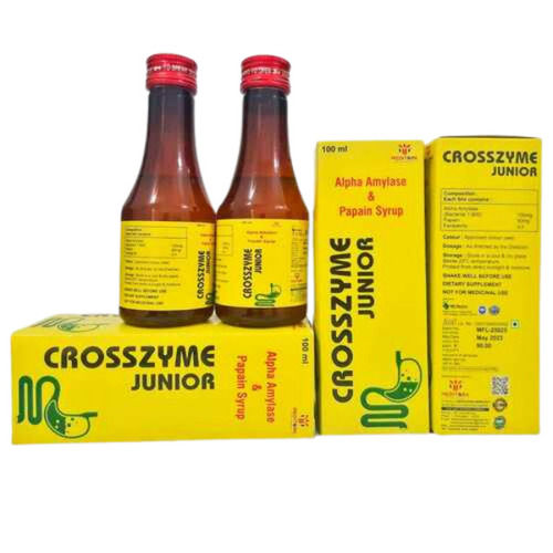 Liquid Crosszyme Junior Alpha Amylase And Papain Syrup - 100Ml (Digestive Enzyme Syrup)