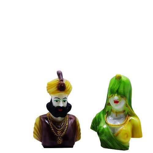 Handcarved Marble Dust And Resin Raja Rani Statues Size: 5 * 7 Inch