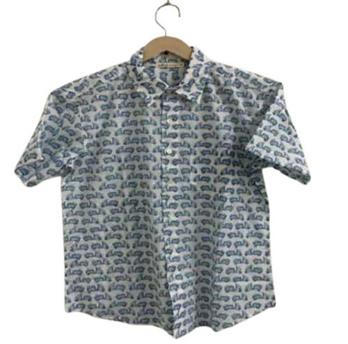 Men Printed Cotton Short Sleeves Shirt For Casual Wear