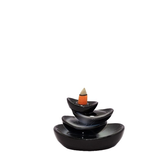 Poly-Resin New Resin Boat Black Back Flow Smoke Fountain