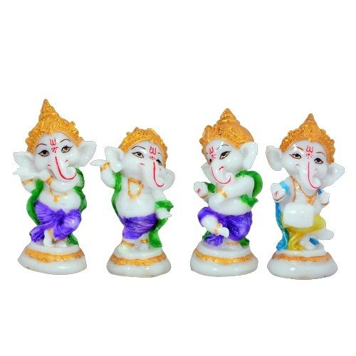 Recyclable Set Of 4 Dancing Ganesha Statues