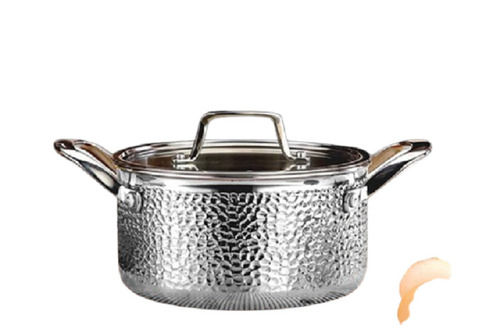 28 Cm Hammered Steel Sauce Pot With Glass Lid Dry Place