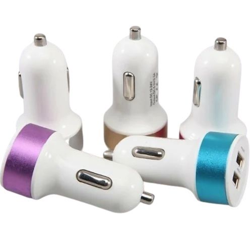 Black Dual Output Usb Car Charger 