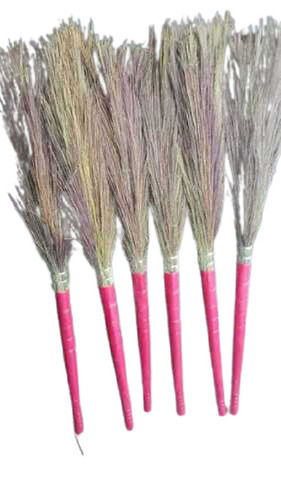 Lightweight Plastic Handled And Grass Bristles Brooms For Floor Cleaning