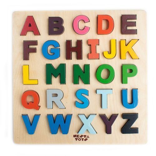 Wooden Colourful Educational ABC Alphabet Blocks Learning Puzzle Toys