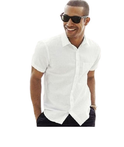 Casual Wear Regular Fit Half Sleeve Breathable Cotton Mens Plain Shirts