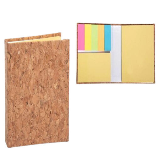 Mini Cork Notepad With Double Sticky Notepad And Strips Hard Cover Perfect Glue Bindig