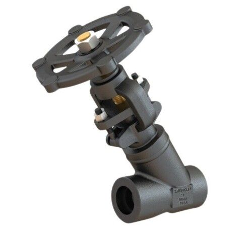 Welded Bonnet Forged Steel Y Type Globe Valve - Various Sizes, Black Color | Easily Installed, Smooth Functioning, Prolonged Service Life, Quality Tested