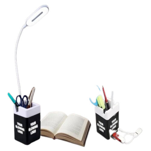 PowerGlow Table Lamp With USB Hub, Tumbler And Logo Highlight