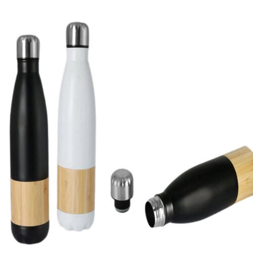 500Ml White And Black Bamboo Cola Vacuum Flask