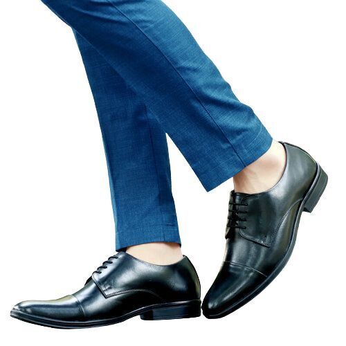 Black Leather Lace Mens Shoes