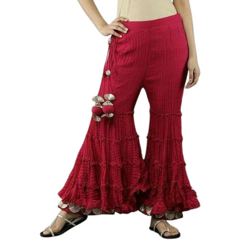 Indian Ladies Designer Party Wear Red Palazzo