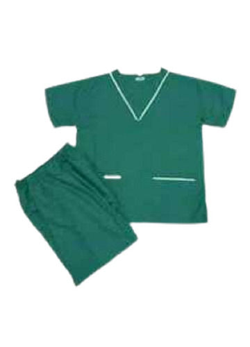 Regular Fit Short Sleeve V Neck Plain Cotton Patient Apparel For Hospital