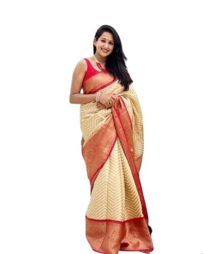 Various Sizes Are Available Jacquard Work Saree For Party Wear