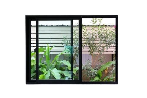 Powder Coated Aluminium Sliding Window - 6x8 Feet, Modern Design for Home and Office Use, Silver Color with Normal Glass