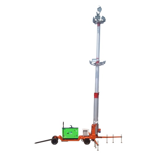 16 Meter Telescopic Tilting Type Mobile Lighting Tower With "Green" Genset