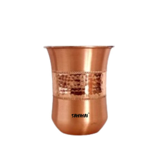 Glossy Finish Copper Half Hammered Glass