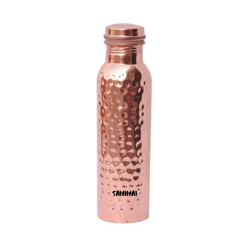 Glossy Finish Hammered Copper Bottle