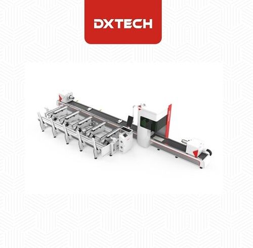 White Tm-Series Three Chuck Metal Tube Cutting Machine With Automatic Feeding