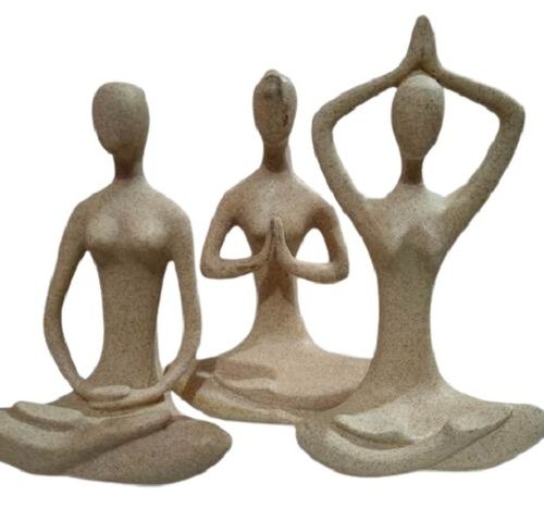 Yoga Posture Lady Statue Set of 3 Showpieces