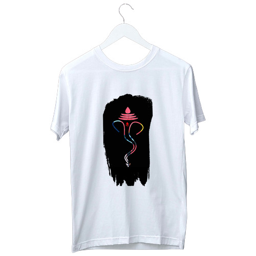Ganpati Black Background Sketch Printed Online T Shirts Design Services By Sadhana Traders