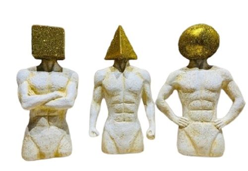 Geometrical Human Body Man Set of 3 Statues