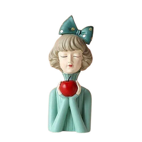 Polyresin Girl Apple In Hand Statue