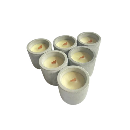 Plain Concrete Container Candle - Color: Gray