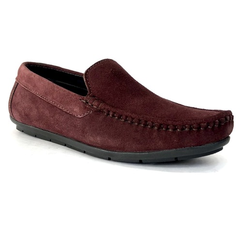 Genuine Suede Leather Maroon Loafer Shoes Weight: 400 Grams (G) at Best ...