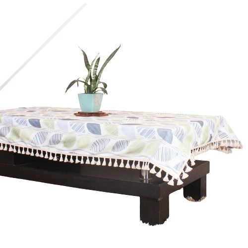 Printed Cotton Canvas Table Cover with Tassel