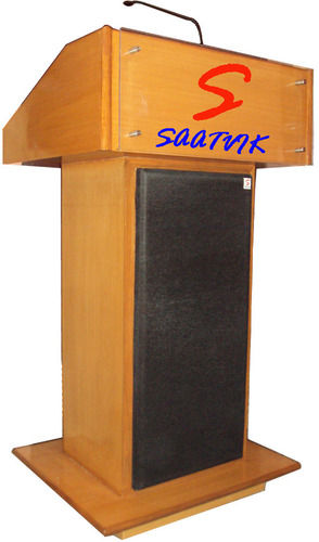 Brown Wooden Podium With Pa System (Sp-502)