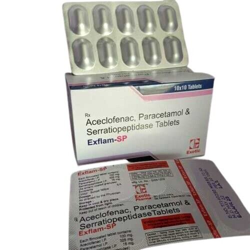 Aceclofenac, Paracetamol, Serratiopeptidase Tablet