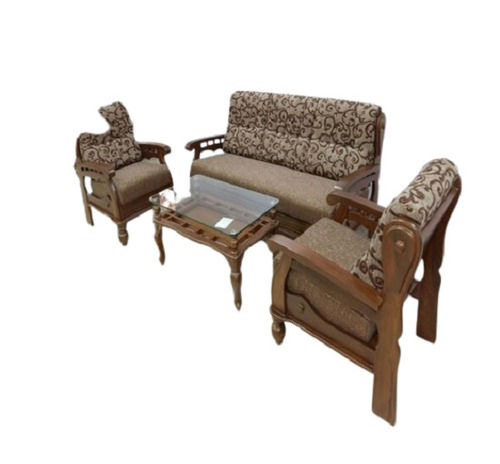 Indian Style Termite Resistant Solid Wood Five Seater Designer Sofa Set