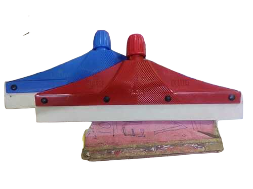 Rubber Wiper - Rubber with Plastic Handle, Red and Blue | Durable, Ergonomic, Lightweight, Quick Drying, Scratch Resistant