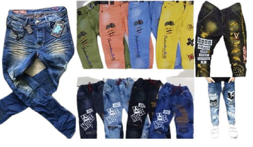 casual wear regular fit printed breathable denim fashion jeans for boys 988