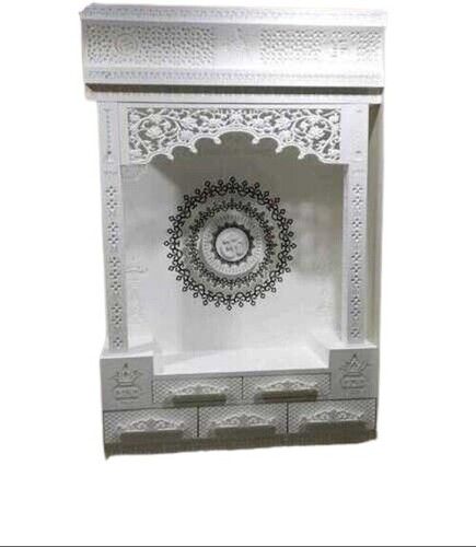 Designer White Corian Pooja Mandir