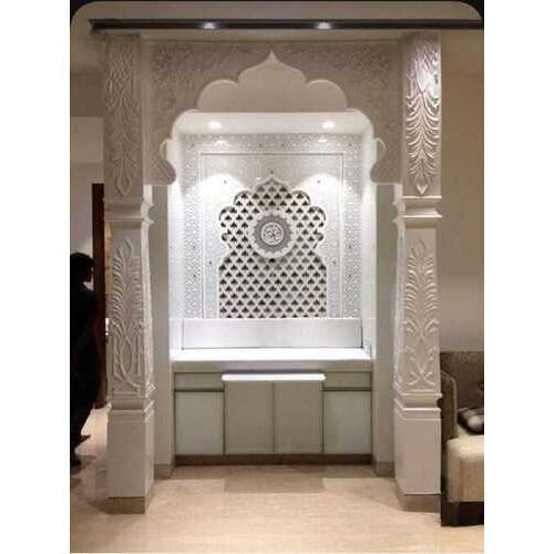 White Color Decorative Acrylic Pooja Mandir